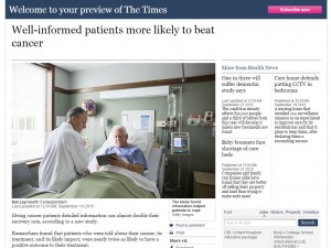 Goede patientenvoorlichting: patient heeft meer kans kanker te overleven