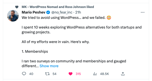 No WordPress, huh?