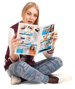meisje leest tijdschrift